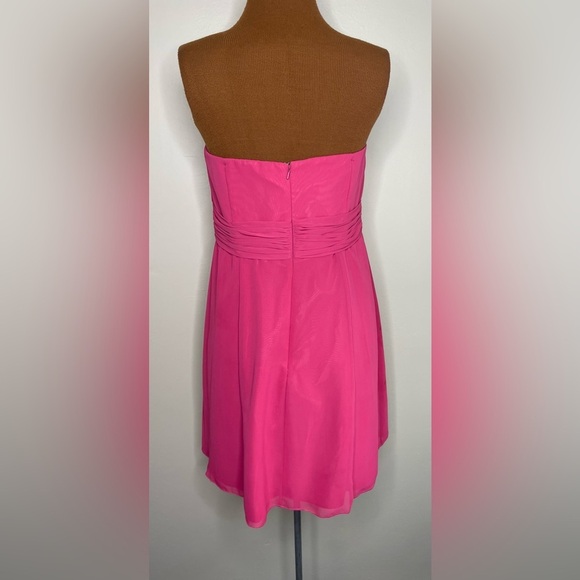 David’s Bridal Pink Strapless Beaded Mini Dress Prom Homecoming Size 14 - Picture 3 of 7